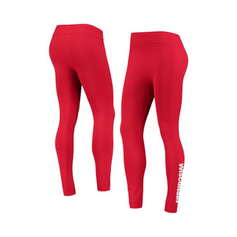 Women's Red Wisconsin Badgers Fleece Leggings