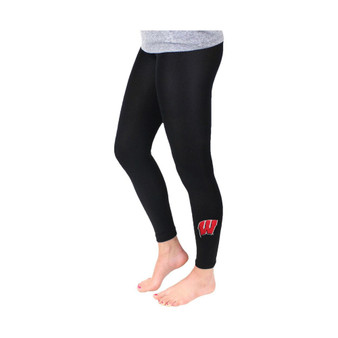 Women's Black Wisconsin Badgers Fleece Leggings