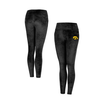 Women's Black Iowa Hawkeyes Bonita Run Velour Leggings