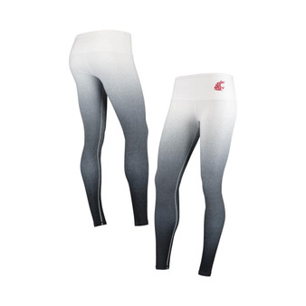 Women's White, Black Washington State Cougars Static Print Ombre Leggings