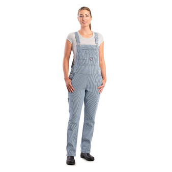 Women's Petite Vintage Washed Flex Hickory Stripe Bib Overall