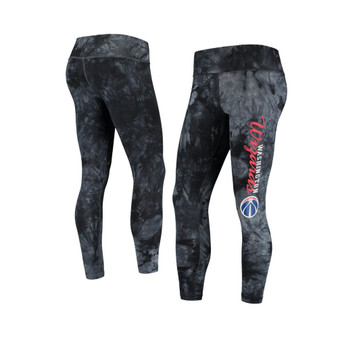 Women's Black Washington Wizards Burst Tie-Dye Leggings