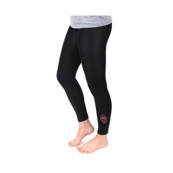 Women's Black Oklahoma Sooners Fleece Leggings