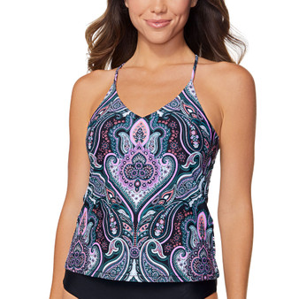 Juniors' Noumea Strappy-Back Tankini Top
