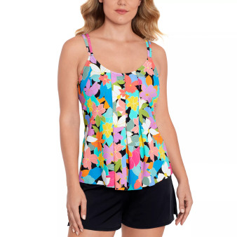 Women's Pleated-Front Tankini Top & Swim Skirt, Created For Macy's