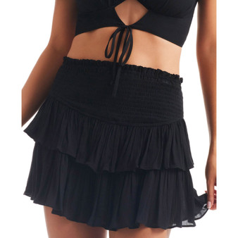 Women's Smocked Tiered Cover-Up Skirt