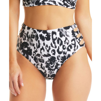 Women's Printed Cutout High-Waist Bikini Bottoms, Created for Macy's