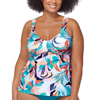Plus Size Printed Korakia Rimini Tankini Swim Top