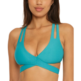 Women's Vibes Faux-Wrap Bikini Top