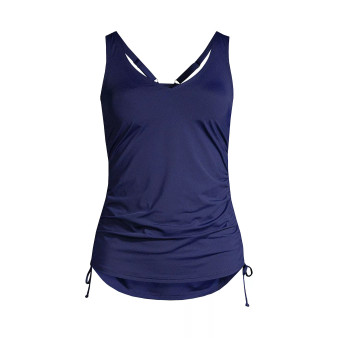 Women's Plus Size Adjustable V-neck Underwire Tankini Swimsuit Top