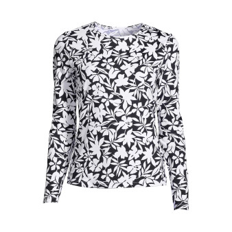 Women's Plus Size Long Crew Neck Long Sleeve Rash Guard UPF 50 Sun Protection Modest Swim Tee Print