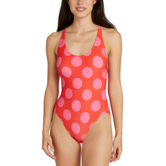 Women's Lace-Up-Back One-Piece Swimsuit