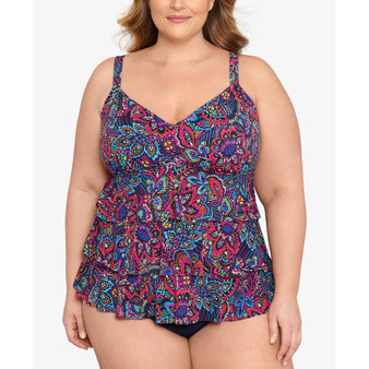 Plus Size Tummy-Control Tiered Fauxkini, Created For Macy's