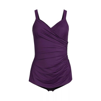 Women's SlenderSuit V-Neck Tummy Control Skirted One Piece Swimsuit