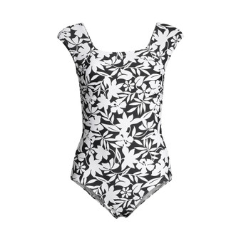 Women's D-Cup   Tummy Control Cap Sleeve X-Back One Piece Swimsuit