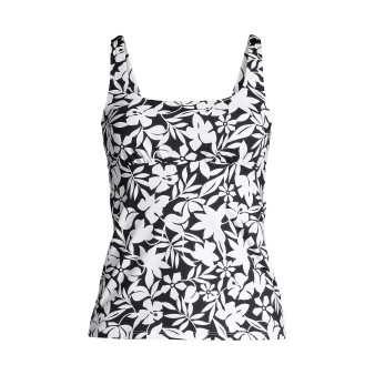 Women's D-Cup Square Neck Underwire Tankini Swimsuit Top Adjustable Straps