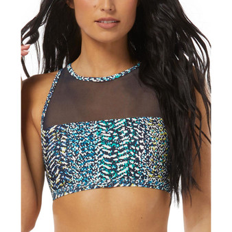 Women's Mesh-Inset High-Neck Bikini Top