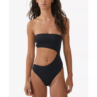 Women's Strapless Cutout Brazilian One-Piece Swimsuit