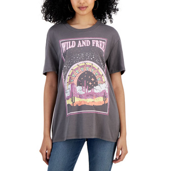 Juniors' Wild And Free Boyfriend T-Shirt