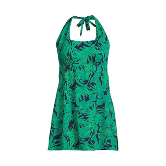 Women's Square Neck Halter Swim Dress One Piece Swimsuit