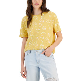 Juniors' Gudetama-Print Short-Sleeved T-Shirt