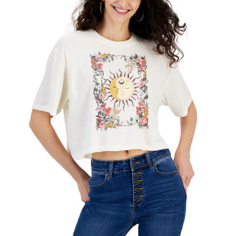 Juniors' Celestial Boxy Cropped T-Shirt