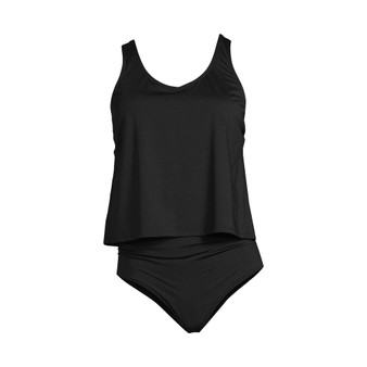 Women's Long Torso   V-neck One Piece Fauxkini Swimsuit Faux Tankini Top