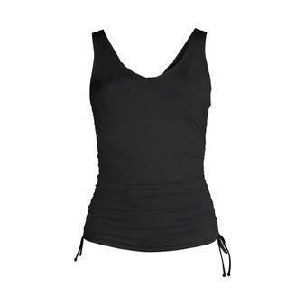 Women's Plus Size DD-Cup Chlorine Resistant Adjustable V-neck Underwire Tankini Swimsuit Top