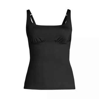 Women's DD-Cup Tummy Control Square Neck Underwire Tankini Swimsuit Top