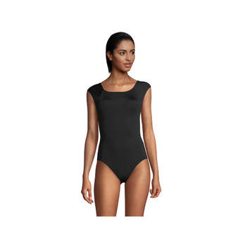 Women's Mastectomy   Tummy Control Cap Sleeve X-Back One Piece Swimsuit