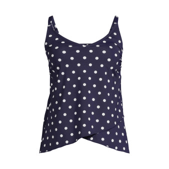 Women's Chlorine Resistant V-Neck Tulip Hem Tankini Swimsuit Top with Adjustable Straps