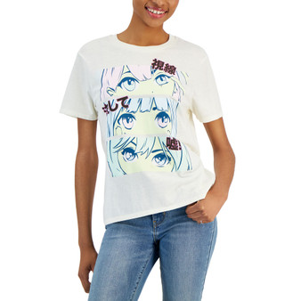 Juniors' Anime Eyes Short-Sleeve T-Shirt