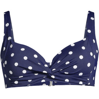 Women's DDD-Cup Twist Front Underwire Bikini Swimsuit Top Adjustable Straps