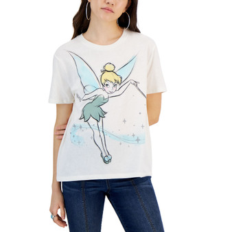 Juniors' Tinker Bell Graphic Short-Sleeved T-Shirt