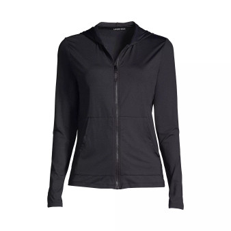 Women's Hooded Full Zip Long Sleeve Rash Guard UPF 50 Sun Protection Cover-up Pockets
