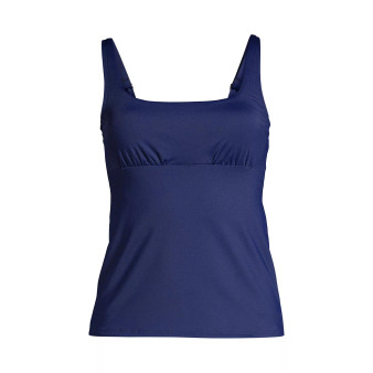 Women's DDD-Cup Tummy Control Square Neck Underwire Tankini Swimsuit Top