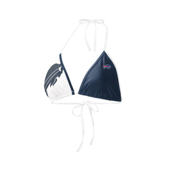 Women's Navy, White Buffalo Bills Play Action Bikini Top