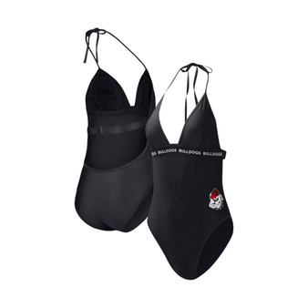 Women's Black Georgia Bulldogs Full Count One-Piece Swimsuit