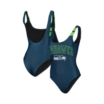 Women's College Navy Seattle Seahawks One-Piece Bathing Suit