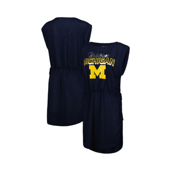 Women's Navy Michigan Wolverines GOAT Swimsuit Cover-Up Dress