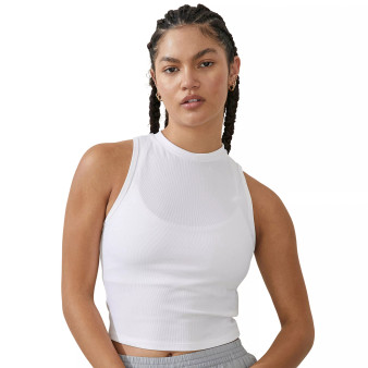Women's Rib Mock Neck Tank Top