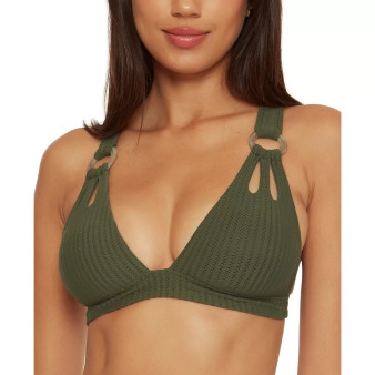 Women's Line In The Sand Cutout Textured Bikini Top