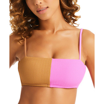 Women's Balancing Act Two-Toned Bandeau Bikini Top