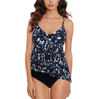 Women's Elsa Printed Blueprint Tankini Top