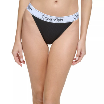 Women's Ribbed Elastic Logo Swim Bottoms