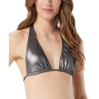 Women's Metallic Triangle Bikini Top