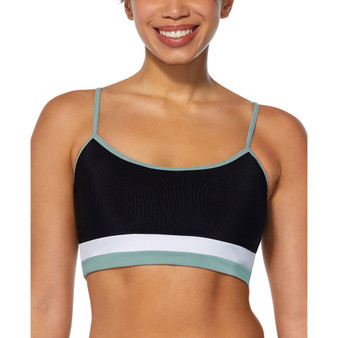 Women's Colorblock Ribbed Bralette Bikini Top
