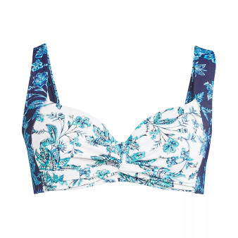 Women's Plus Size   Twist Front Underwire Bikini Swimsuit Top Adjustable Straps