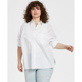 Trendy Plus Size Cotton Oversized Shirt