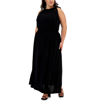 Plus Size Side-Tie Halter Maxi Dress, Created for Macy's